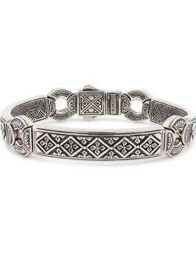 Konstantino 925 Sterling Silver Classic ID Men's Bracelet Size 7.25"